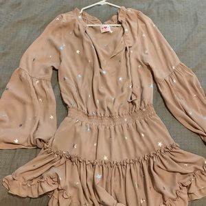 Buddy love/ elastic waist mini dress/ mauve with silver